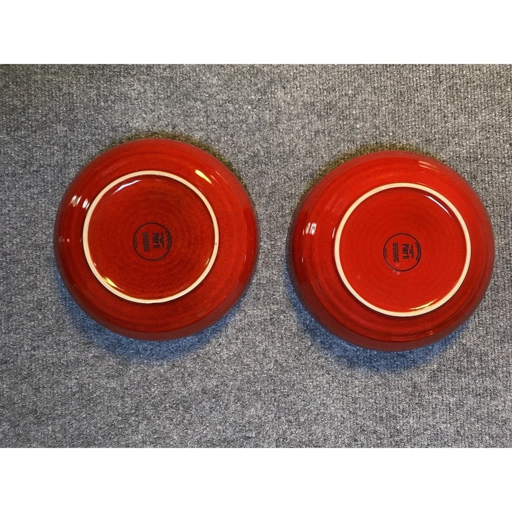Pier 1 One Spice Route Paprika Bowls Soup Stoneware Set Of 2